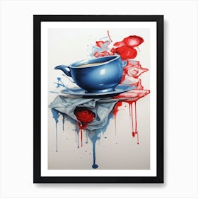 Tea Cup With Roses Art Print