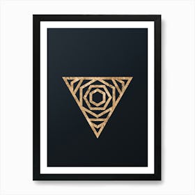 Abstract Geometric Gold Glyph on Dark Teal n.0487 Art Print