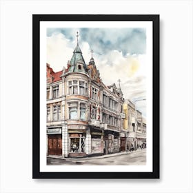 Punta Arenas City Center Punta Arenas  Neighborhood, Watercolour 2 Art Print