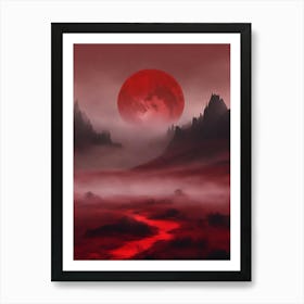 Red Moon In The Sky Art Print