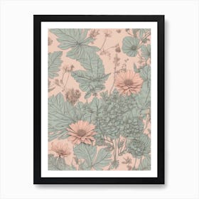 Hydrangea Wallpaper Art Print