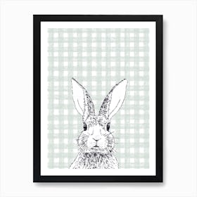 Rabbit Gingham Art Print