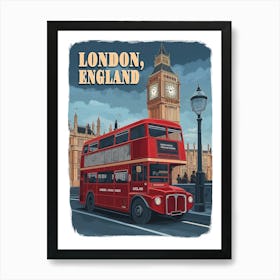 Iconic London: A Vintage Travel Poster Art Print