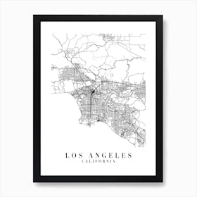 Los Angeles California Street Map Minimal Art Print