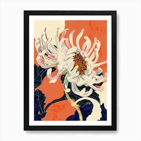 Colourful Flower Illustration Chrysanthemum 2 Poster