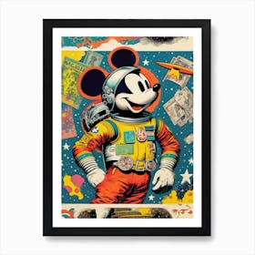 Mickey As Astronaut Art Print