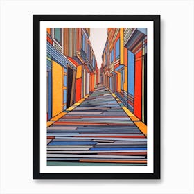 Painting Of Buenos Aires In The Style Of Minimalism Art Print