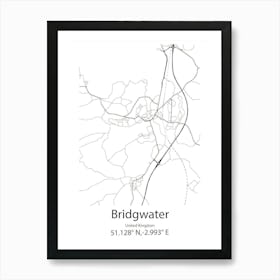 Bridgwater,United Kingdom Minimalist Map Poster