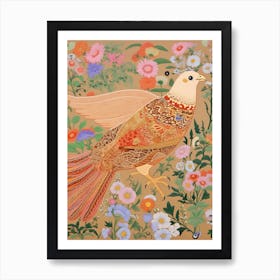 Maximalist Bird Painting Partridge 2 Art Print