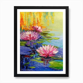 Water lilies in the pond Art Print