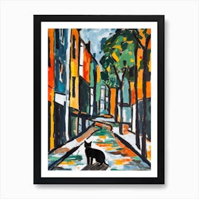 Painting Of Berlin With A Cat 4 In The Style Of Matisse Art Print