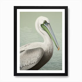 Ohara Koson Inspired Bird Painting Brown Pelican 6 Art Print