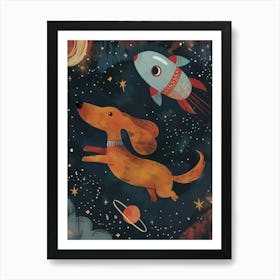 Boho Nursery 15 Space Dog Art Print