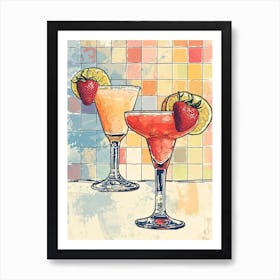 Fruity Daiquiri Watercolour Geometric 1 Art Print