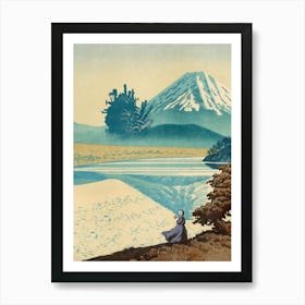 Blue Mount Fuji and Moving Castle - Ukiyo-e Art Print