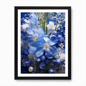 Blue Flowers 1 Art Print