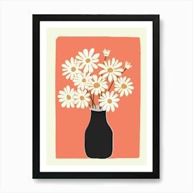 White Daisy Bouquets in Vase 2 Art Print