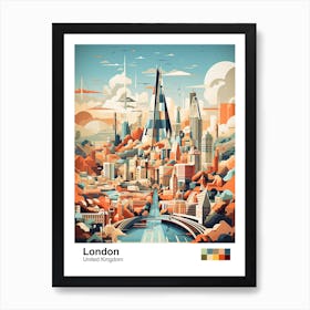 London, United Kingdom, Geometric Illustration 1 Poster Art Print