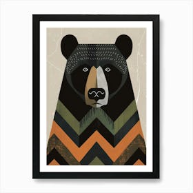 Chevron Bear Art Print