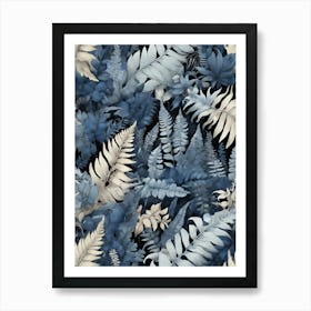 Blue Ferns Art Print 0 Art Print