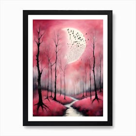 Full Moon In The Forest 1 Art Print