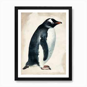 Adlie Penguin Ross Island Vintage Botanical Painting 4 Art Print