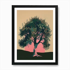 Olive Tree Colourful Illustration 2 Art Print