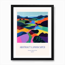 Colourful Abstract Dartmoor National Park England 4 Poster Blue Art Print