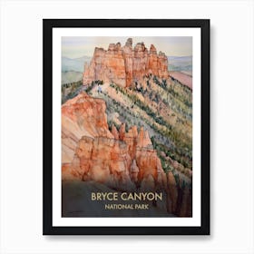 Bryce Canyon National Park Watercolour 1 Art Print