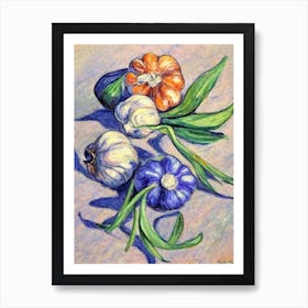 Garlic 3 Fauvist vegetable Art Print