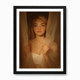 Woman In A White Dress Art Print