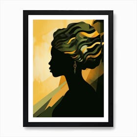 Silhouette Of African Woman 1 Art Print