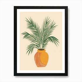Sago Palm Plant Minimalist Illustration 7 Art Print