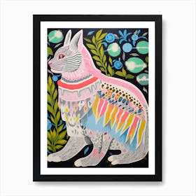 Maximalist Animal Painting Bobcat 1 Art Print