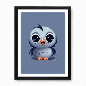 Baby Penguin Minimalistic Illustration 4 Art Print