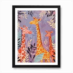 Fun Vibrant Giraffe Illustration 1 Art Print