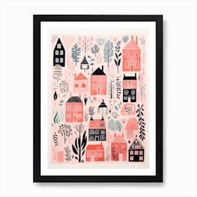 A House In London, Abstract Risograph Style 2 Art Print