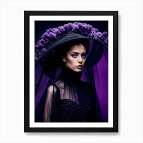 Gothic Woman In Purple Art Print