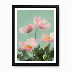 Lotus Flowers Acrylic Painting In Pastel Colours 9 Art Print