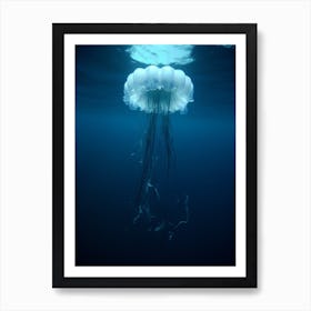 Upside Down Jellyfish Ocean Realistic 2 Art Print