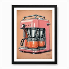 Pink Coffee Maker Art Print