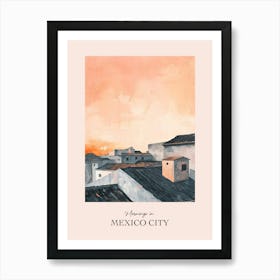 Mornings In Mexico City Rooftops Morning Skyline 3 Art Print