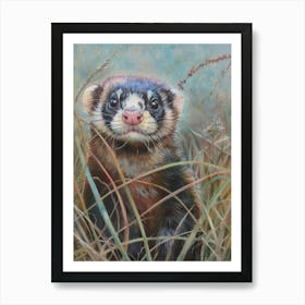 Ferret Pastel Watercolour 2 Art Print