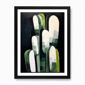 Modern Abstract Cactus Painting Ladyfinger Cactus Art Print