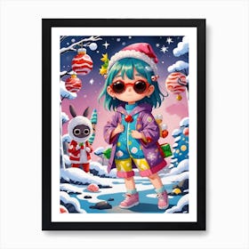 Christmas Girl 2 Art Print