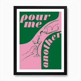 Eclectic Cocktail Pink and Green Art Print