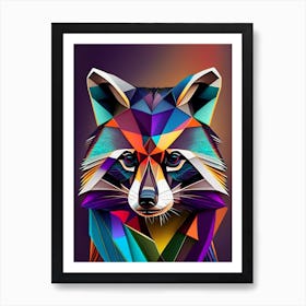 Tres Marias Raccoon Modern Geometric Art Print
