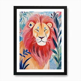 Lion Watercolor Painting Art Print