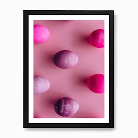 Easter Eggs On Pink Background 4 Art Print