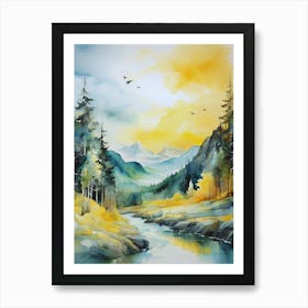 Sunrise In The Mountains 1 Art Print